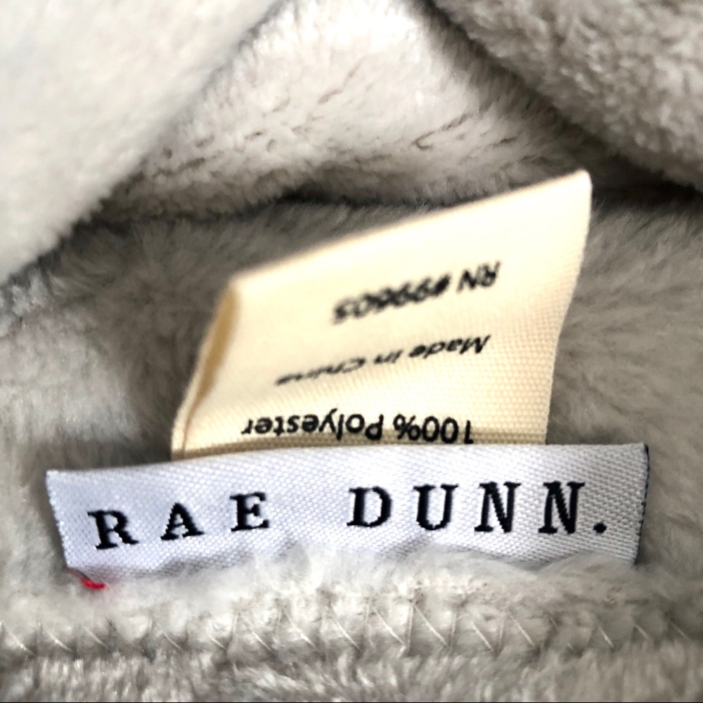 Rae Dunn Plush Throw RELAX Patch 50" x 60" Gray - Picture 7 of 8
